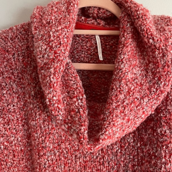 NWT Free People BFF Cowl Neck Oversized Crop Sweater - Scarlet Flame, size small - Picture 5 of 11